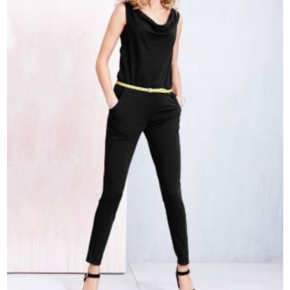 Garnet Hill Coastal Resort Beachy Minimalist Boho Cowl Neck Jumpsuit Women's 8